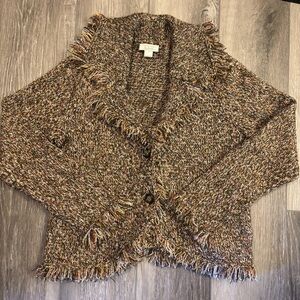 🤎Christopher & Banks🤎 Fringed Cardigan Sweater